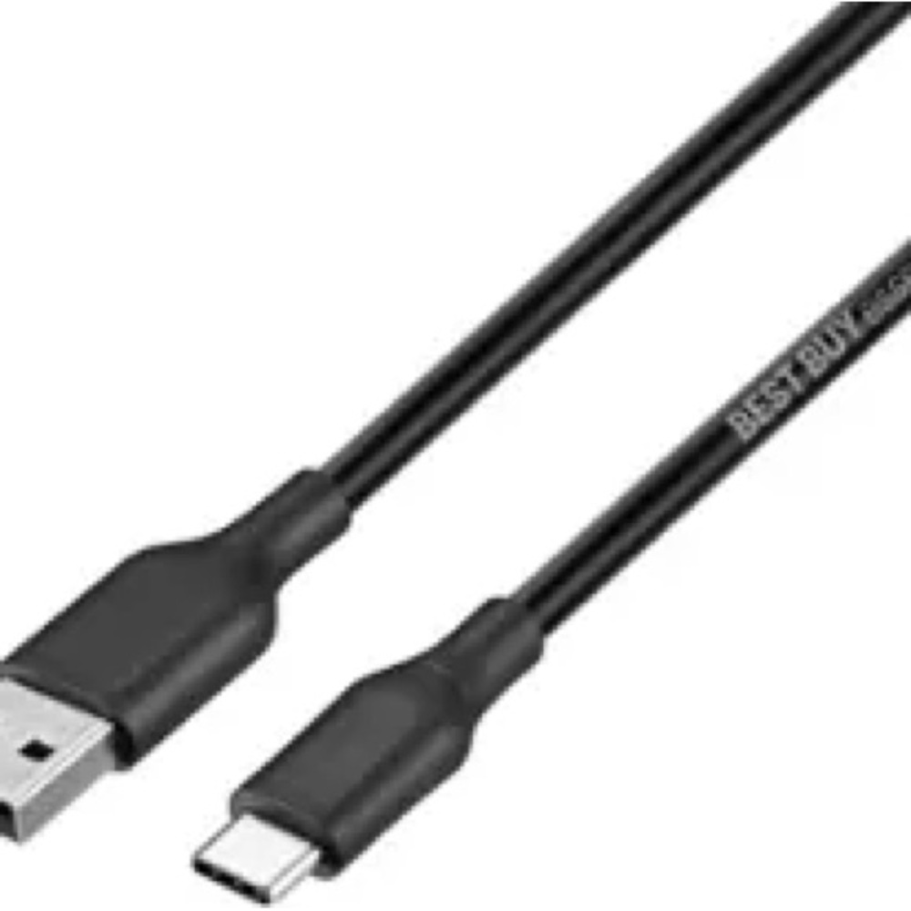 Best Buy essentials - 9’ USB-A to USB-C Charge-and-Sync Cable - Black